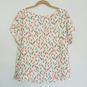 LOFT Printed Parrot Shirt
